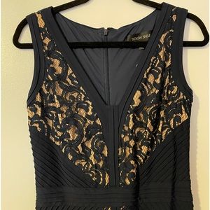 Exquisite Navy Fitted Evening Gown